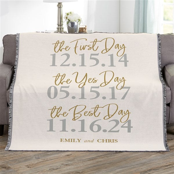 Personalized Wedding Blankets - The Best Day - 23754