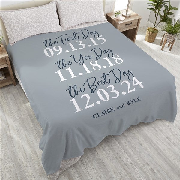 Personalized Wedding Blankets - The Best Day - 23754
