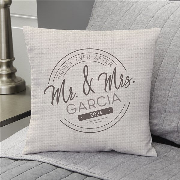 Stamped Elegance Wedding Personalized Throw Pillows - 23757