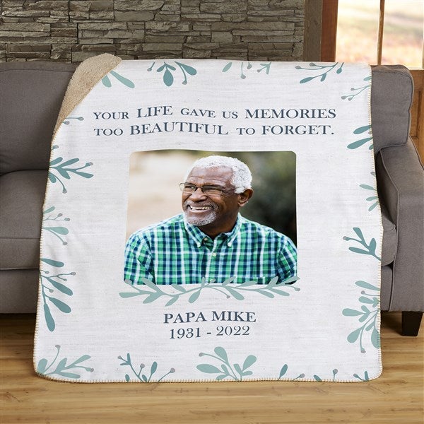 Botanical Memorial Personalized Photo Blankets - 23758