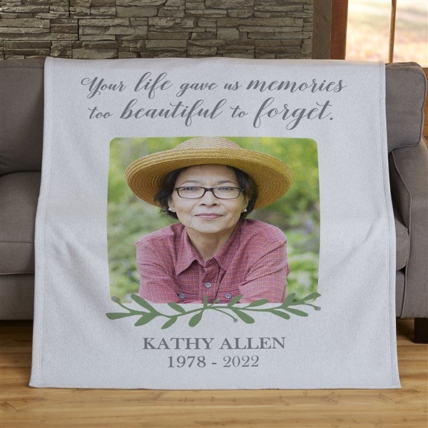 Botanical Memorial Personalized Photo Blankets - 23758