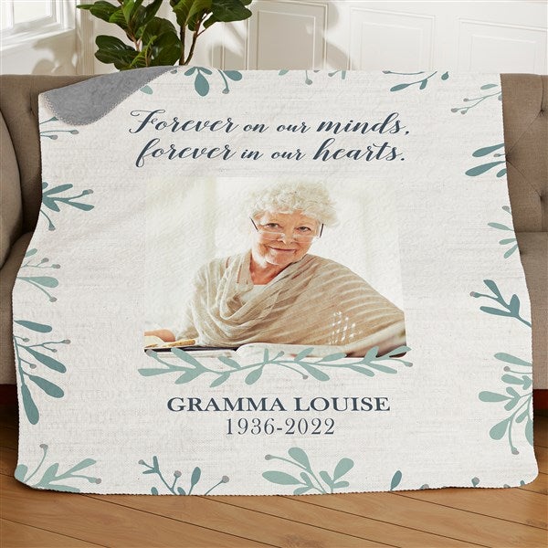 Botanical Memorial Personalized Photo Blankets - 23758