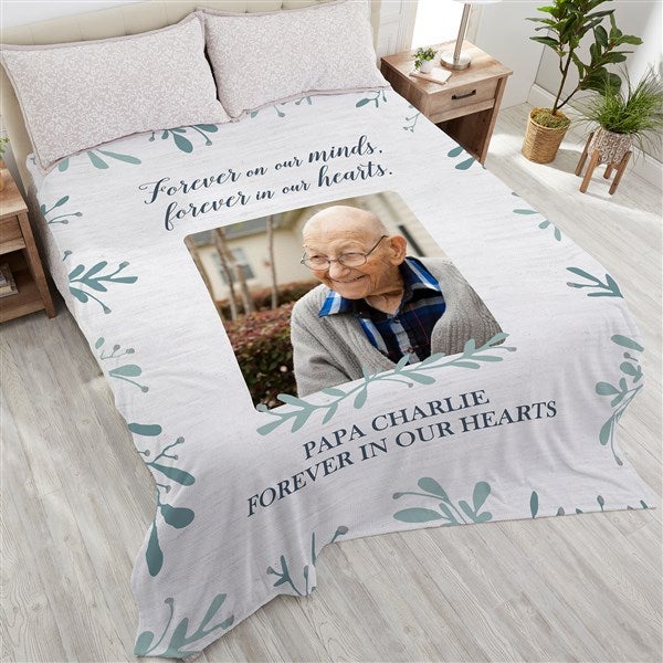 Botanical Memorial Personalized Photo Blankets - 23758