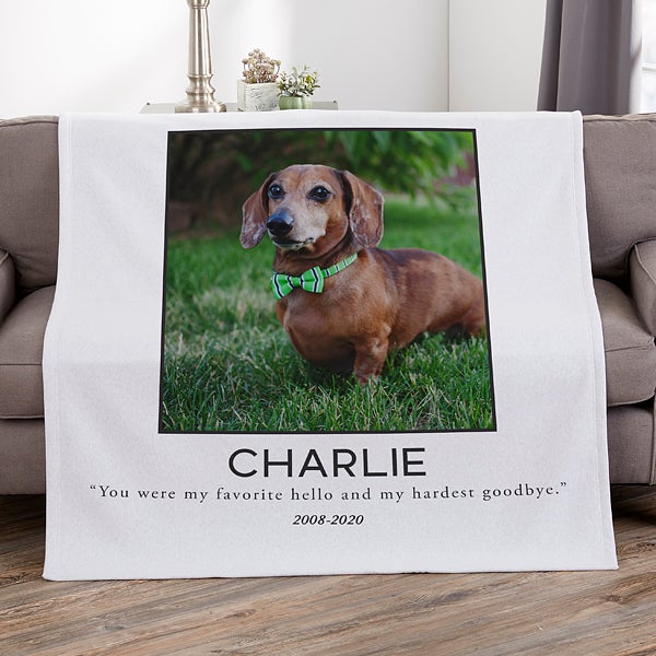 Pet Memorial Personalized Photo Blankets - 23760