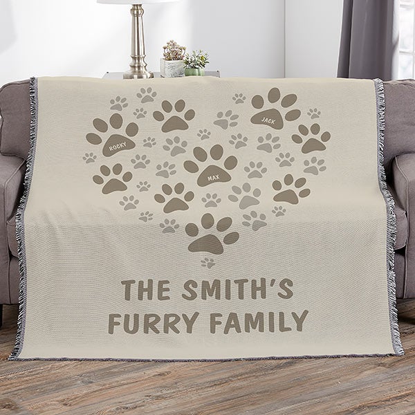 Personalized Dog Blankets - Paws On My Heart - 23761