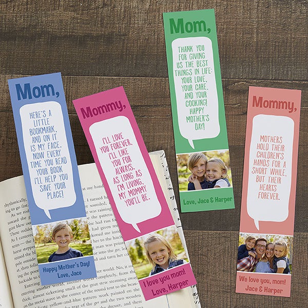 Personalized Photo Bookmarks Message to Mom