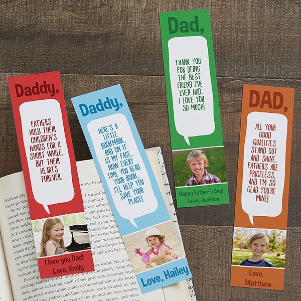 Personalized Photo Bookmarks - Message to Dad - 23778
