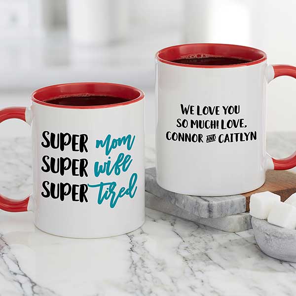 super mom super wife super tired mug