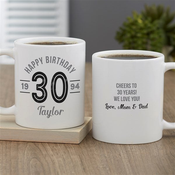 Modern Birthday Personalized Coffee Mugs - 23819
