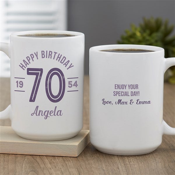 Modern Birthday Personalized Coffee Mugs - 23819