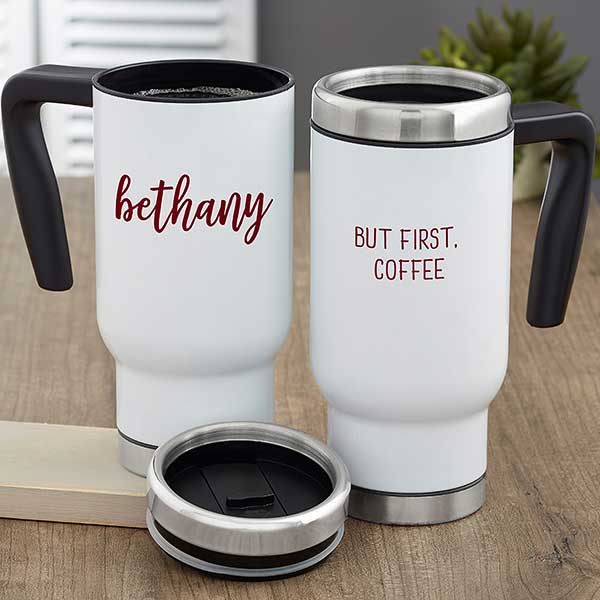 Scripty Style Personalized Commuter Travel Mugs - 23829