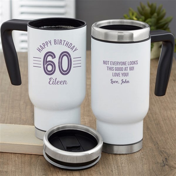 Modern Birthday Personalized 14 oz Travel Mug - 23830