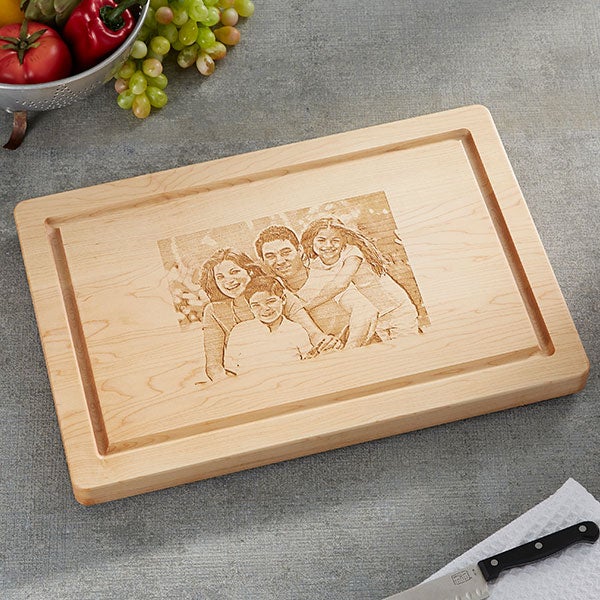 Maple Leaf Personalized Photo Cutting Boards - 23856D