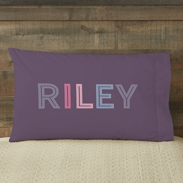 Girl's Colorful Name Personalized Pillowcases for Kids - 23873