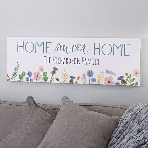 Personalized Home Sweet Canvas Wall Art - Home Sweet Wall Art