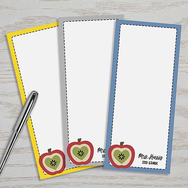 Teacher Icon Apple Personalized Notepads - Set of 3 - 23955