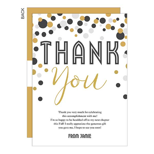 Personalized Graduation Thank You Cards Grad Polka Dots