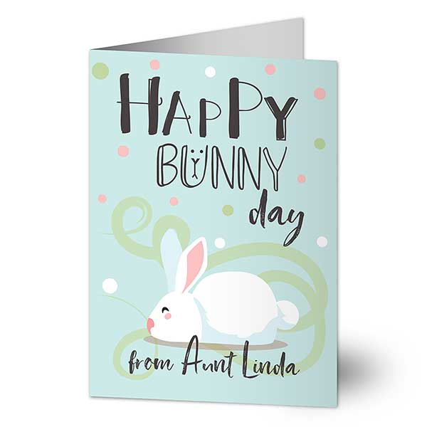 Personalized Easter Greeting Cards - Happy Bunny Day - 23985