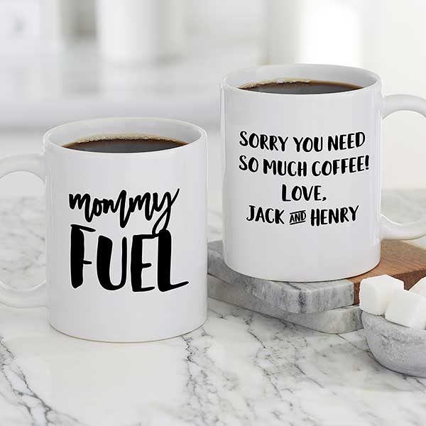 Mom Fuel White Ceramic Coffee Mug Funny Novelty Coffee Cup Perfect Gift For Mom