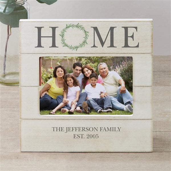 Home Wreath Personalized Family Shiplap Picture Frame - 24001