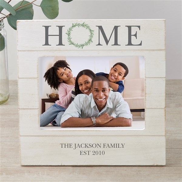 Home Wreath Personalized Family Shiplap Picture Frame - 24001