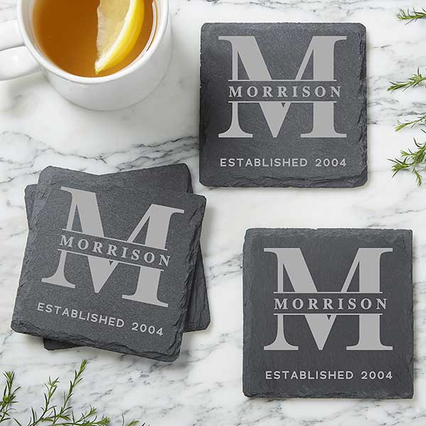 Drink Coasters Personalized Coasters Monogram Coasters Personalized Coaster Set Of 4 Housewarming Gift Valentines Gift Slate Coasters