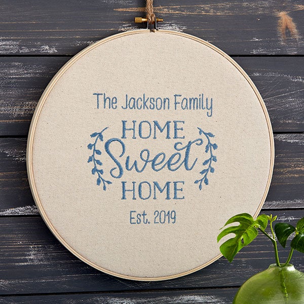 Home Sweet Embroidery Hoop Art Wall Hanging