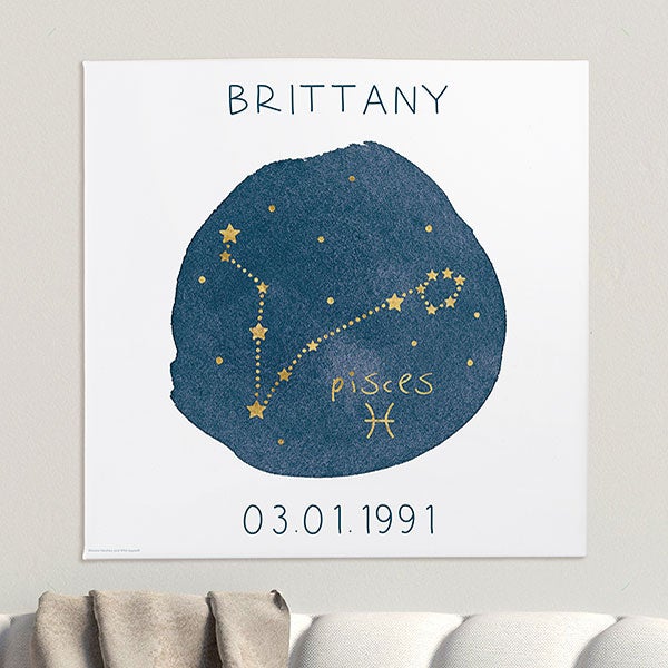 Pisces Zodiac Sign Art Personalized Canvas Prints - 24112