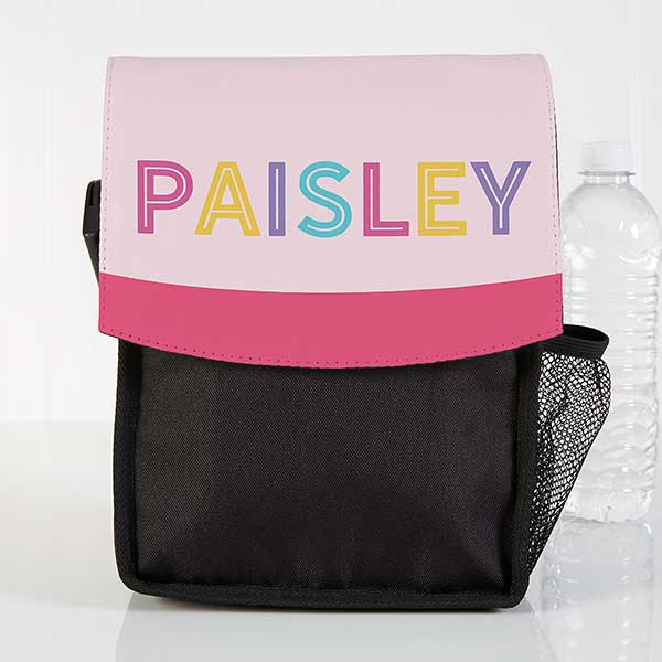 Personalized Kids Lunch Bags - Girls Colorful Name - 24139