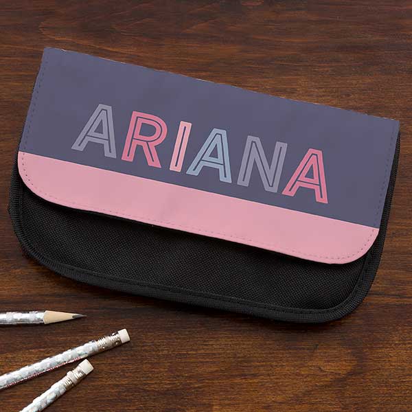 Girl's Colorful Name Personalized Pencil Case - 24140