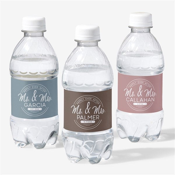 Stamped Elegance Personalized Wedding Water Bottle Labels - 24142