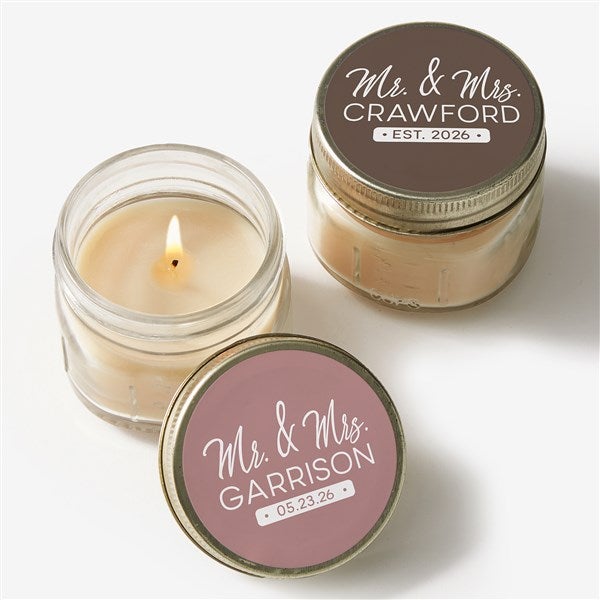 Stamped Elegance Wedding Personalized Mason Jar Candle Favors - 24143