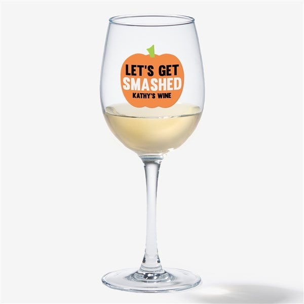 Personalized Halloween Wine Glasses - Let's Get Smashed - 24172