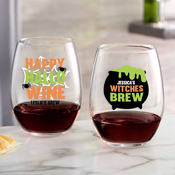 Funny Gift Halloween Stemless Wine Glass - Pourtions