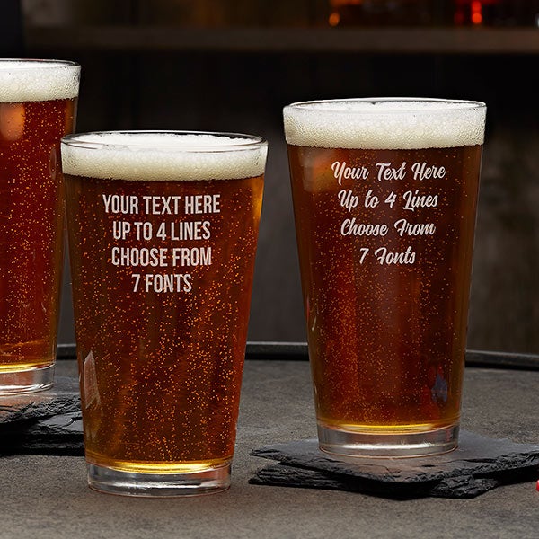 16oz Beer Can Glass Custom | Add YOUR TEXT