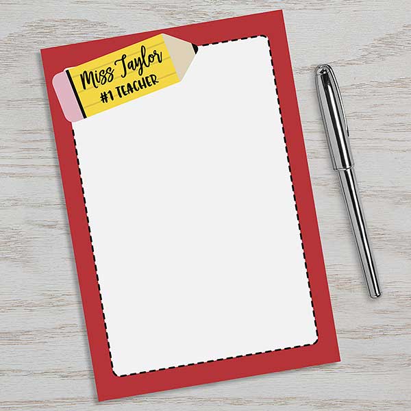 Teacher Icon Pencil Personalized Notepad - 24220