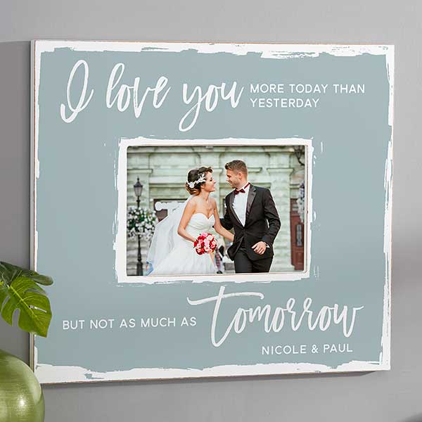 I Love You More Today Than Yesterday Personalized Box Picture Frame - 24228