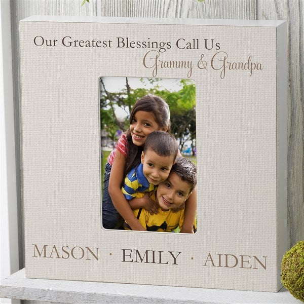Greatest Blessings Personalized Grandparents Box Picture Frame - 24229