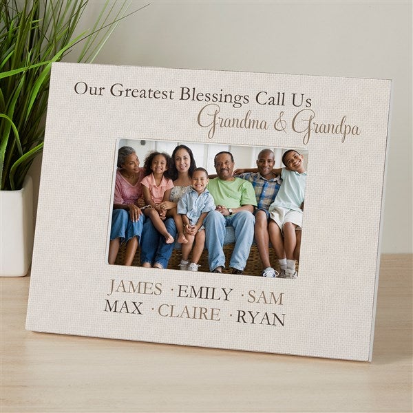 Greatest Blessings Personalized Grandparents Box Picture Frame - 24229