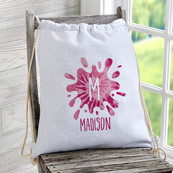 Tie Dye Fun Personalized Sweatshirt Drawstring Bag - 24253