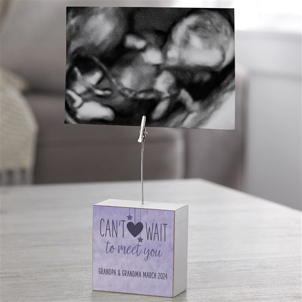 Sonogram Photo Personalized Photo Clip Holder Block - 24263