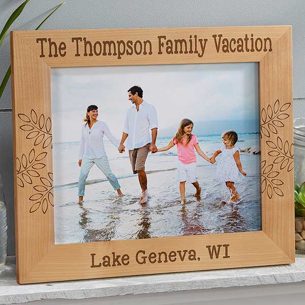 Personalized Picture Frame Mom of Boys with Your Custom Message Engraved Wood Picture Frame Horizontal 8x10