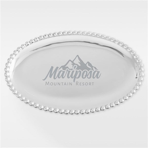 Mariposa String of Pearls Personalized Logo Oval Serving Tray  - 24276