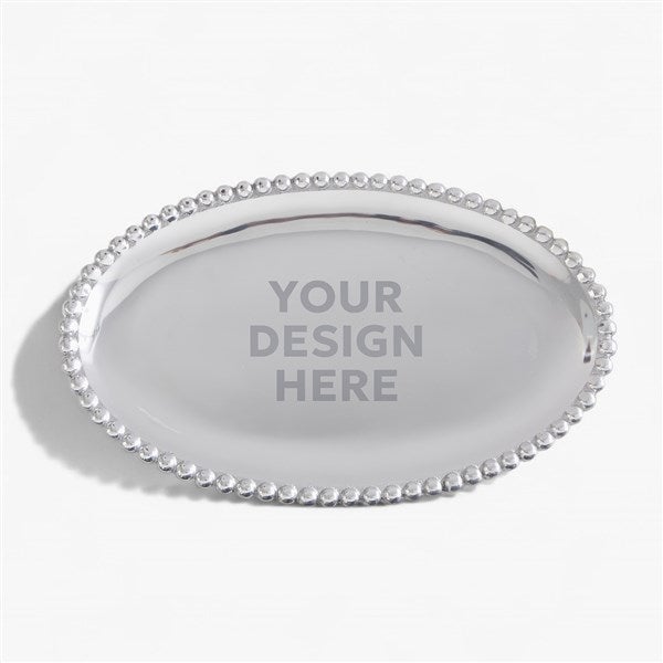 Mariposa String of Pearls Personalized Logo Oval Serving Tray  - 24276