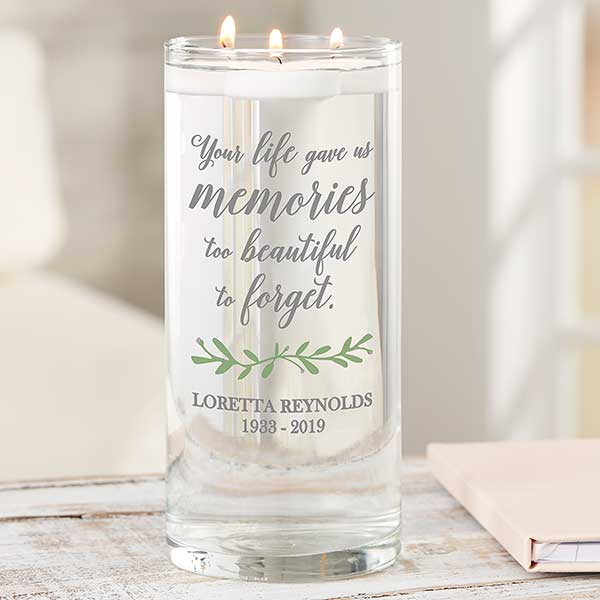 Botanical Memorial Personalized 7.5-inch Glass Memorial Vase - 24287