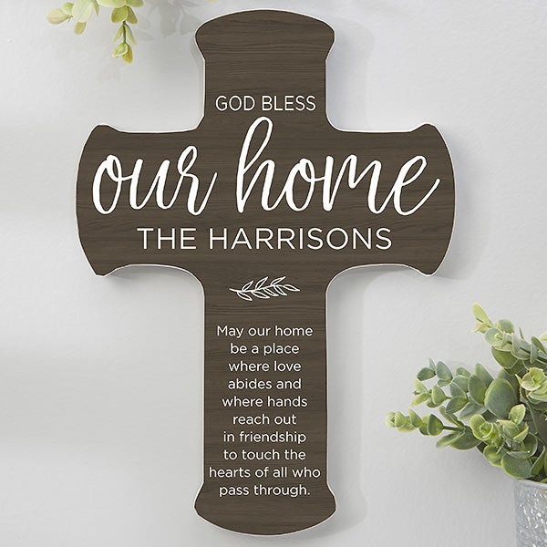 God Bless Our Home Personalized Wall Cross - 24290