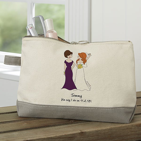 Personalized Bridal Party Makeup Bags by philoSophie's - 24315