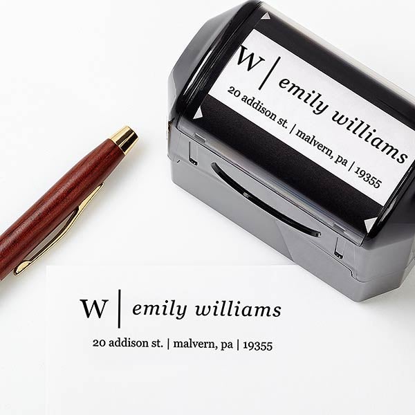 Initial Monogram Personalized Address Stamp - 24323