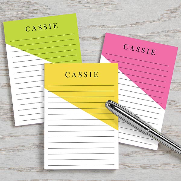 Color Blocks Personalized Mini Notepads - Set of 3 - 24356