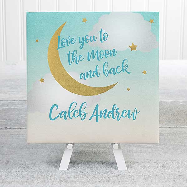 Beyond The Moon Personalized Baby Canvas Prints - 24363